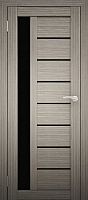Дверь межкомнатная Юни Амати 04 70x200 (дуб дымчатый/стекло черное) - 