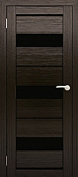 Дверь межкомнатная Юни Амати 12 80x200 (дуб венге/стекло черное) - 