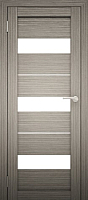 Дверь межкомнатная Юни Амати 12 60x200 (дуб дымчатый/стекло белое) - 