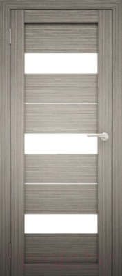 Дверь межкомнатная Юни Амати 12 60x200 (дуб дымчатый/стекло белое)