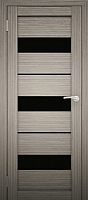 Дверь межкомнатная Юни Амати 12 60x200 (дуб дымчатый/стекло черное) - 