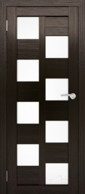 Дверь межкомнатная Юни Амати 13 80x200 (дуб венге/стекло белое)