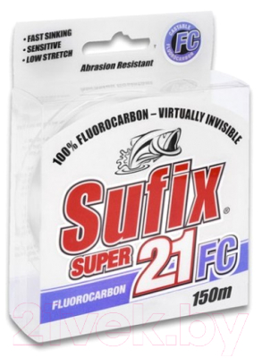 

Леска флюорокарбоновая Sufix, Прозрачный, Super 21 Fluorocarbon 0.28мм / SS21FC28C30