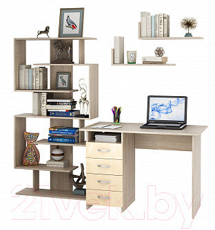 

Комплект мебели для кабинета MFMaster, Милан УШ-БН-06 Глянец / Милан-БН-06-СЖ-ГЛ