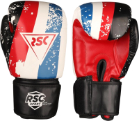 Боксерские перчатки RSC Hit Pu SB-01-146 (р-р 10, белый/красный/синий) - 