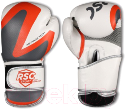 Боксерские перчатки RSC PU 2t c 3D 2018-3 (р-р 10, белый/серый)