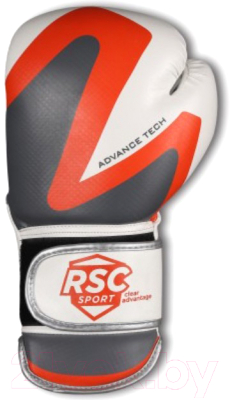 Боксерские перчатки RSC PU 2t c 3D 2018-3 (р-р 12, белый/серый)