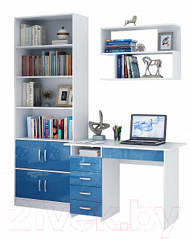 

Комплект мебели для кабинета MFMaster, Милан УШ-1-01 Глянец / Милан-1-01-БИ-ГЛ