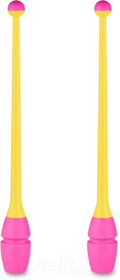 Булавы для художественной гимнастики Indigo IN017 (желтый/розовый)
