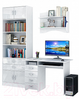 

Комплект мебели для кабинета MFMaster, Милан УШ-3-01 Глянец / Милан-3-01-ББ-ГЛ