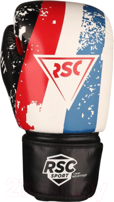 Боксерские перчатки RSC Hit Pu SB-01-146 (р-р 8, белый/красный/синий)