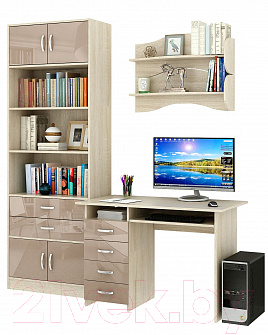 

Комплект мебели для кабинета MFMaster, Милан УШ-3-01 Глянец / Милан-3-01-СК-ГЛ