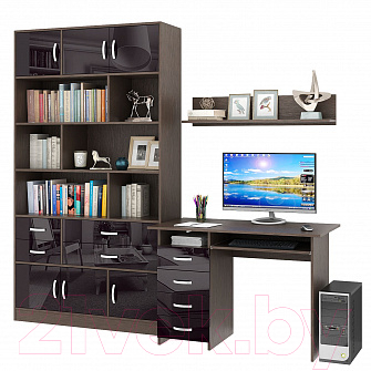 

Комплект мебели для кабинета MFMaster, Милан УШ-3-06 Глянец / Милан-3-06-ВЧ-ГЛ