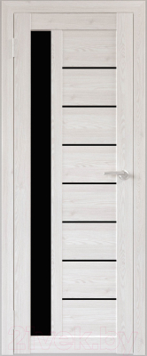 Дверь межкомнатная Юни Бона 04 40x200 (лиственица сибиу/стекло черное)