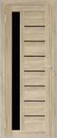 Дверь межкомнатная Юни Бона 04 40x200 (дуб сонома/стекло черное) - 
