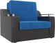 Кресло-кровать Лига Диванов Сенатор / 105467 (60, велюр голубой/экокожа черный) - 