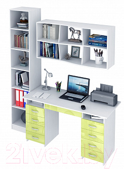 

Комплект мебели для кабинета MFMaster, Милан УШ-10Я-04 Глянец / Милан-10Я-04-БЛ-ГЛ