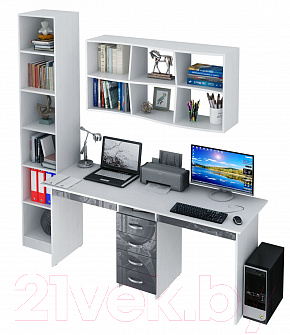 

Комплект мебели для кабинета MFMaster, Тандем УШ-2Я-01 Глянец / Тандем-2Я-01-БН-ГЛ