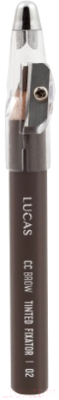 

Карандаш для бровей Lucas Cosmetics, Брюнет/шатен (коричневый), CC Brow Tinted Wax Fixator 02