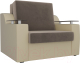 Кресло-кровать Лига Диванов Сенатор / 105469 (80, велюр коричневый/экокожа бежевый) - 