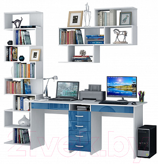 

Комплект мебели для кабинета MFMaster, Тандем УШ-2Я-04 Глянец / Тандем-2Я-04-БИ-ГЛ