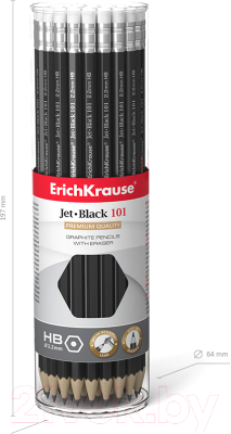 Изображение товара Простой карандаш Erich Krause Jet Black 101 HB / 45606