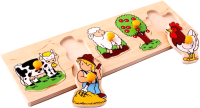 Развивающая игрушка ЛЭМ Рамка-вкладыш. Ферма / 1477 - 