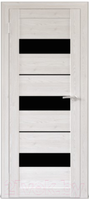 Дверь межкомнатная Юни Бона 12 80x200 (лиственица сибиу/стекло черное)