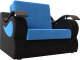 Кресло-кровать Лига Диванов Меркурий 223 / 105483 (80, велюр голубой/экокожа черный) - 