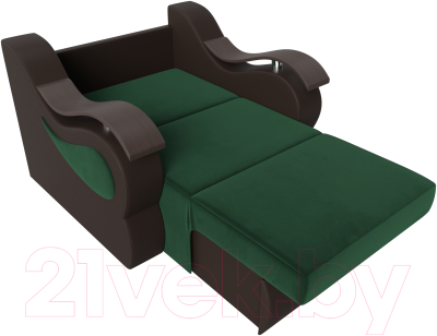 Кресло-кровать Лига Диванов Меркурий 223 / 105484 (80, велюр зеленый/экокожа коричневый)