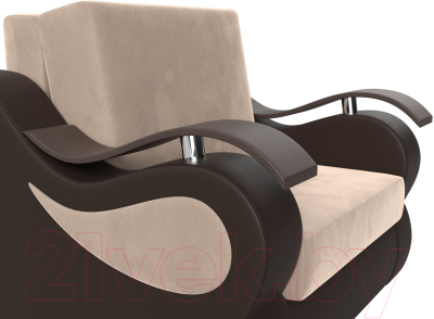 Кресло-кровать Лига Диванов Меркурий 223 / 105481 (60, велюр бежевый/экокожа коричневый)