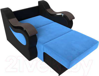 Кресло-кровать Лига Диванов Меркурий 223 / 105483 (60, велюр голубой/экокожа черный)