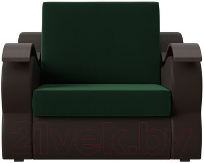 Кресло-кровать Лига Диванов Меркурий 223 / 105484 (60, велюр зеленый/экокожа коричневый)