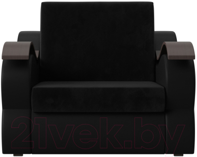 Кресло-кровать Лига Диванов Меркурий 223 / 105488 (60, велюр черный/экокожа черный)
