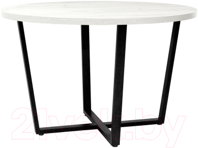 Обеденный стол Millwood Лофт Орлеан Л D120x75 (дуб белый Craft/металл черный)