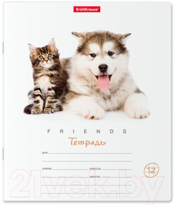 Изображение товара Тетрадь Erich Krause Дружба / 42545 (12л, клетка)