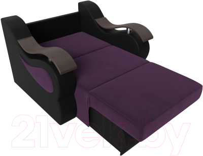 Кресло-кровать Лига Диванов Меркурий 223 / 105487 (80, велюр фиолетовый/экокожа черный)