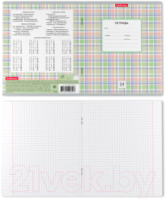 Изображение товара Тетрадь Erich Krause Новая шотландка / 42600 (24л, клетка)