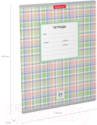 Изображение товара Тетрадь Erich Krause Новая шотландка / 42600 (24л, клетка)