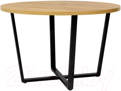 Обеденный стол Millwood Лофт Орлеан Л D120x75 (дуб золотой Craft/металл черный)