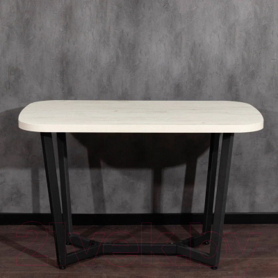 Обеденный стол Millwood Лофт Мюнхен Л 120x70x75 (дуб белый Craft/металл черный)