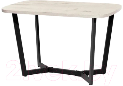 Обеденный стол Millwood Лофт Мюнхен Л 120x70x75 (дуб белый Craft/металл черный)