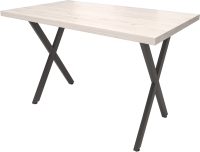 Обеденный стол Millwood Лофт Хьюстон Л 130x80x75 (дуб белый Craft/металл черный) - 