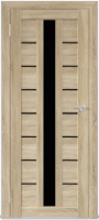 Дверь межкомнатная Юни Бона 17 80x200 (дуб сонома/стекло черное) - 