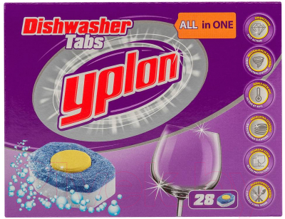 Таблетки для посудомоечных машин Yplon All in One  (28x17г)