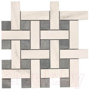 Декоративная плитка Zeus Ceramica I Сlassici Mosaico Calacatta Плетенка MMCXMC18В (300x300)