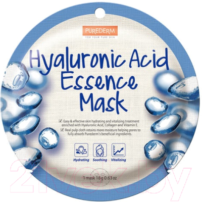 Маска для лица тканевая Purederm Hyaluronic Acid Essence Mask (18г)