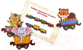 Развивающая игра WoodLand Toys Поезд с животными. Хоровод / 145106