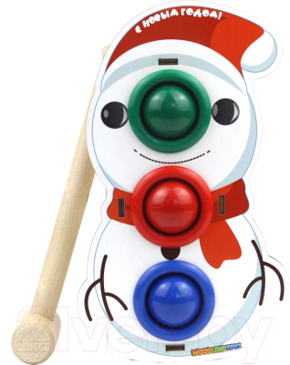 

Развивающая игра WoodLand Toys, Стучалка цветная Снеговик. 3 отверстия / 148121