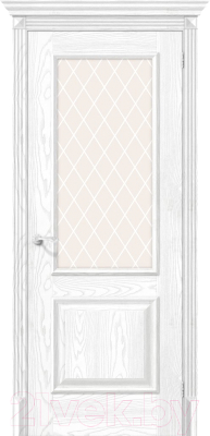 Дверь межкомнатная el'Porta Эко Классико-13 60x200 (Silver Ash/White Сrystal)